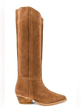 Free People Sway Low Slouch Boot Direct in Tan Suede Mid-Calf Pointed Toe Boot 9